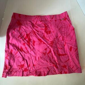 Rafaella Ladies Active Red & Pink Floral Skort Sz L EUC